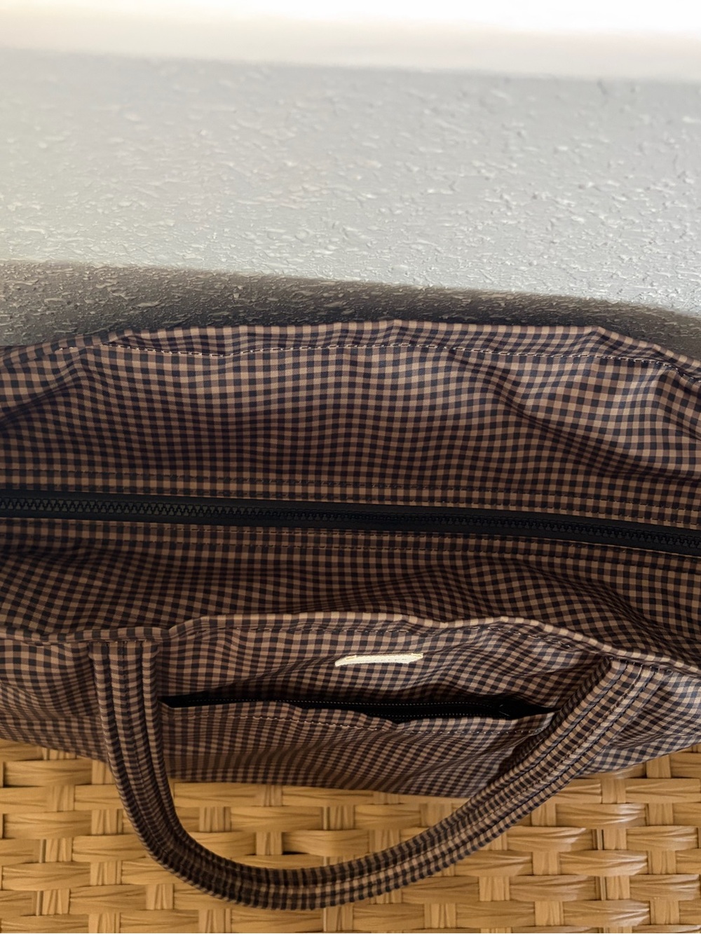 Loeffler Randal Dina Travel Tote Brown/Black Check - Picture 5 of 7
